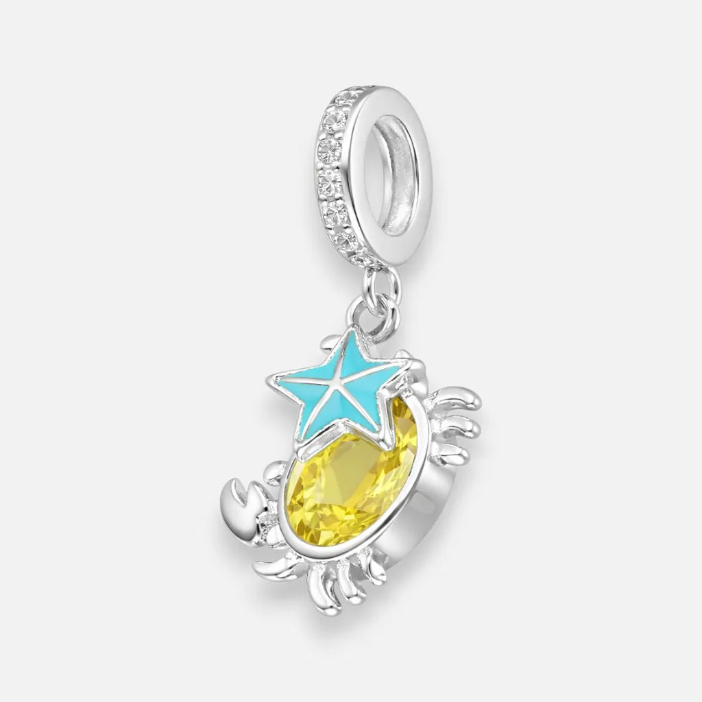 Colgante Charm Cangrejo Estrella de Mar Circón Multicolor