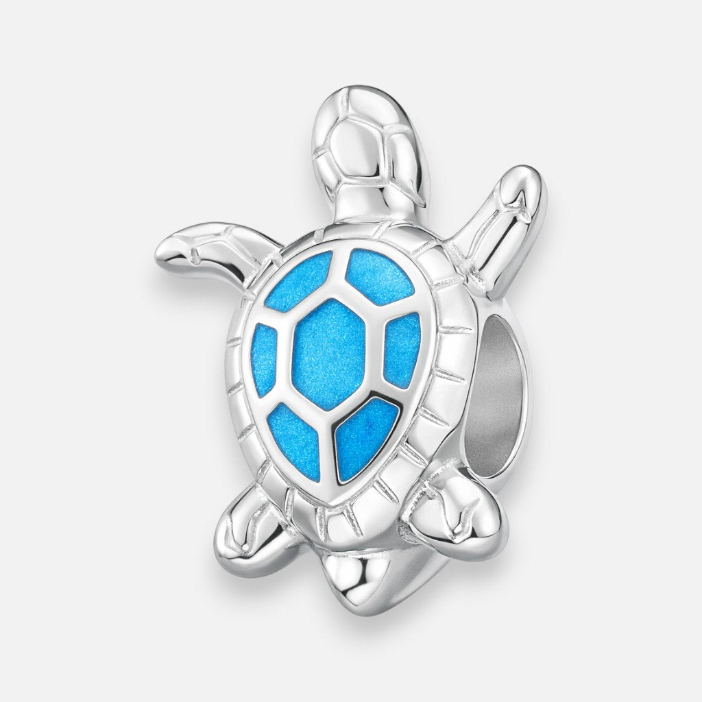 Colgante Charm Tortuga Ópalo Azul