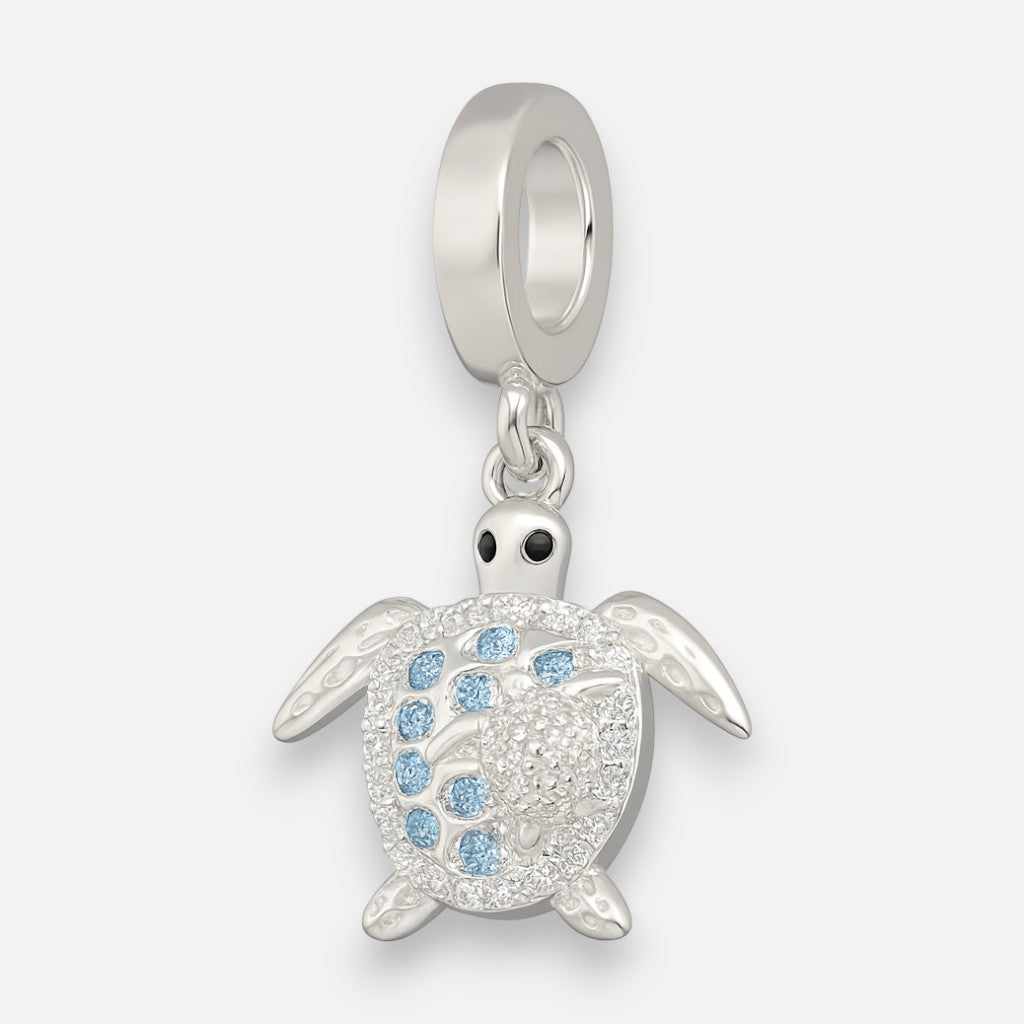 Colgante Charm Tortugas Circones Agua Marina