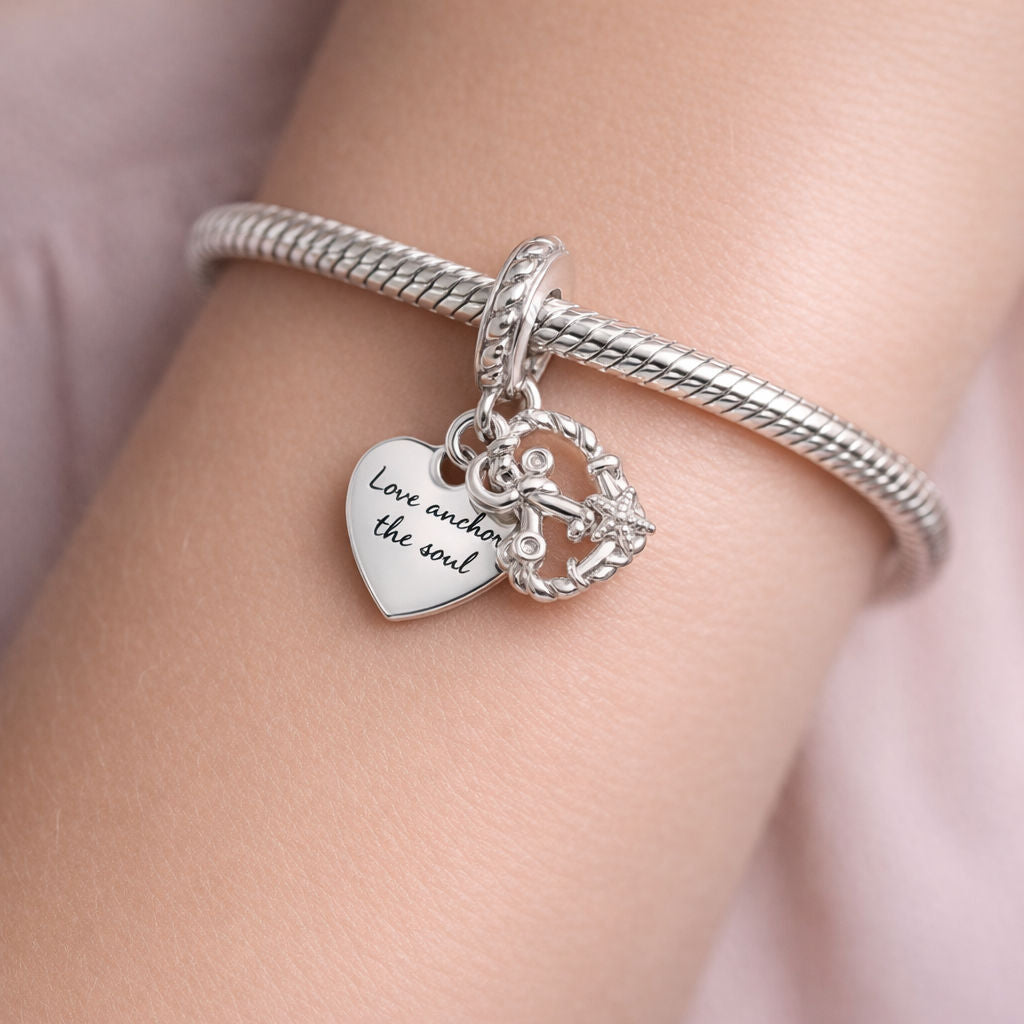 Colgante Charm Corazón Cruz Circones