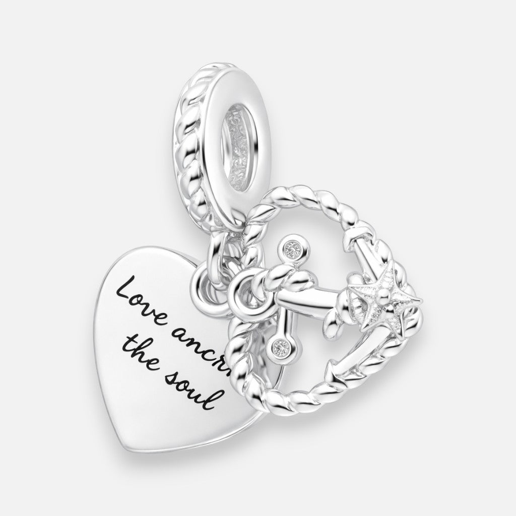 Colgante Charm Corazón Cruz Circones