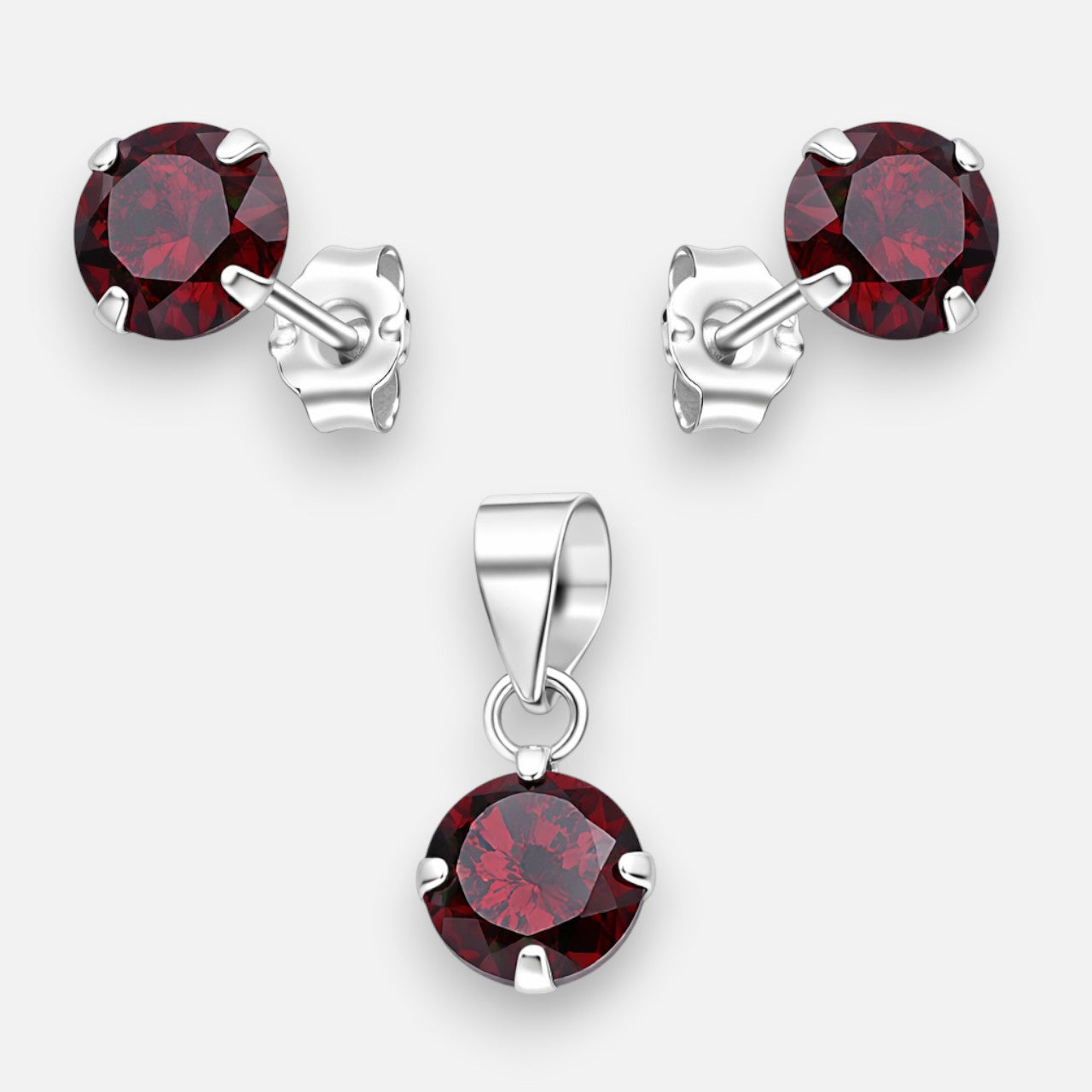 Conjunto Circón Granate 6 mm