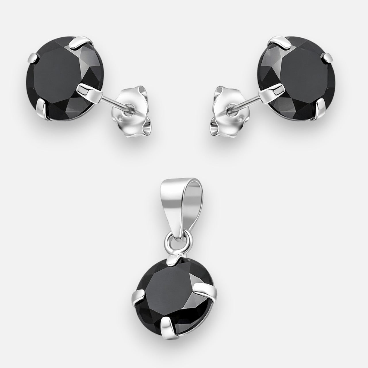 Conjunto Circón Ónix 8 mm