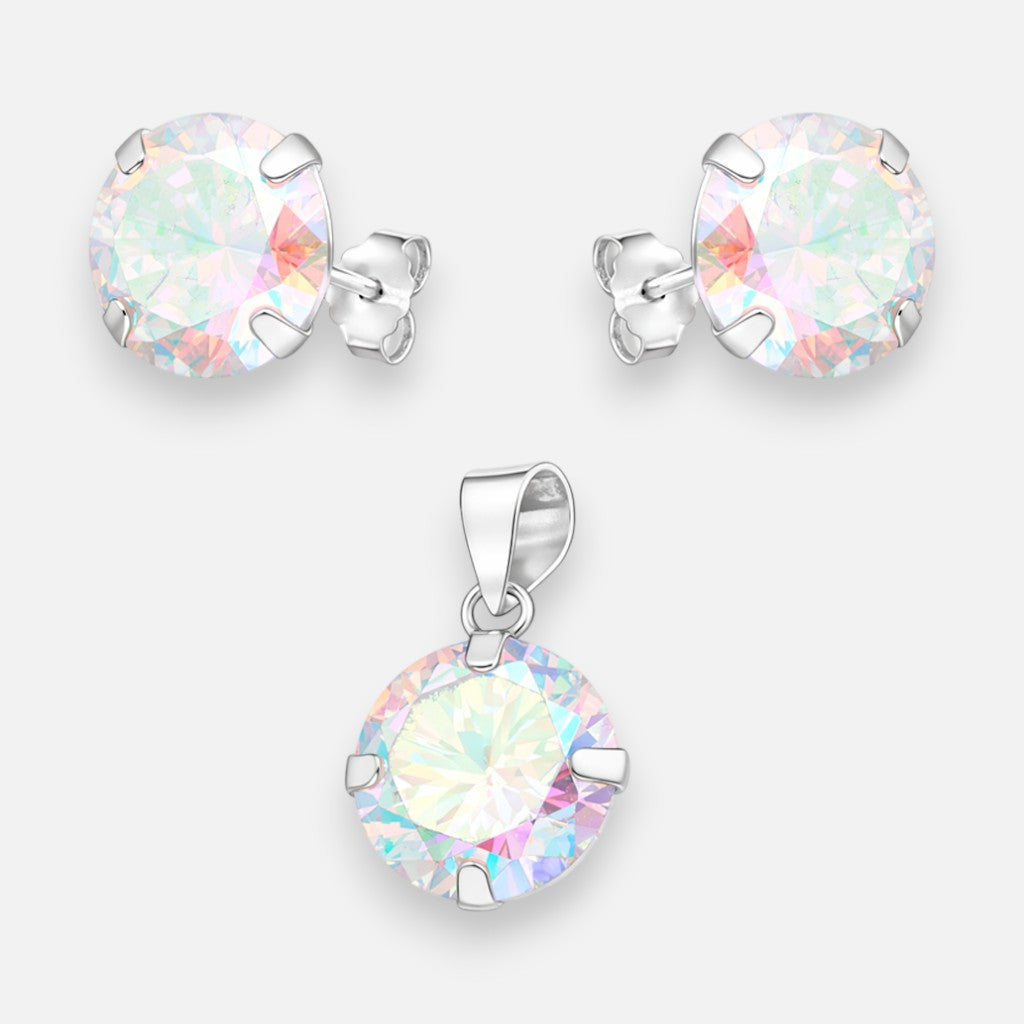 Conjunto Circón Tornasol 10 mm