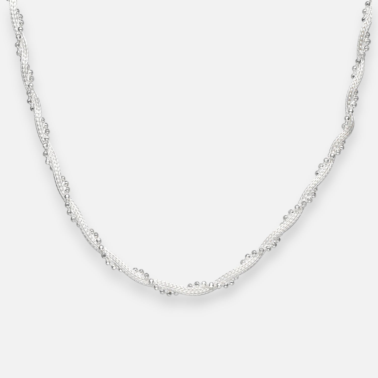 Collar Espiga Esferas Trenzada