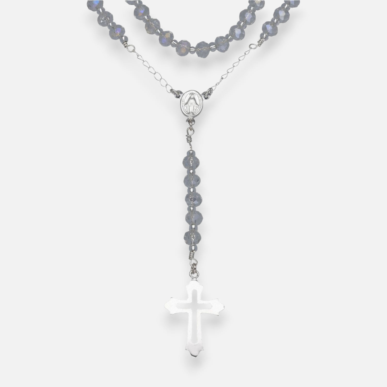 Rosario Virgen de los Rayos Milagrosa Cristales Hecho con Swarovski® Tornasol