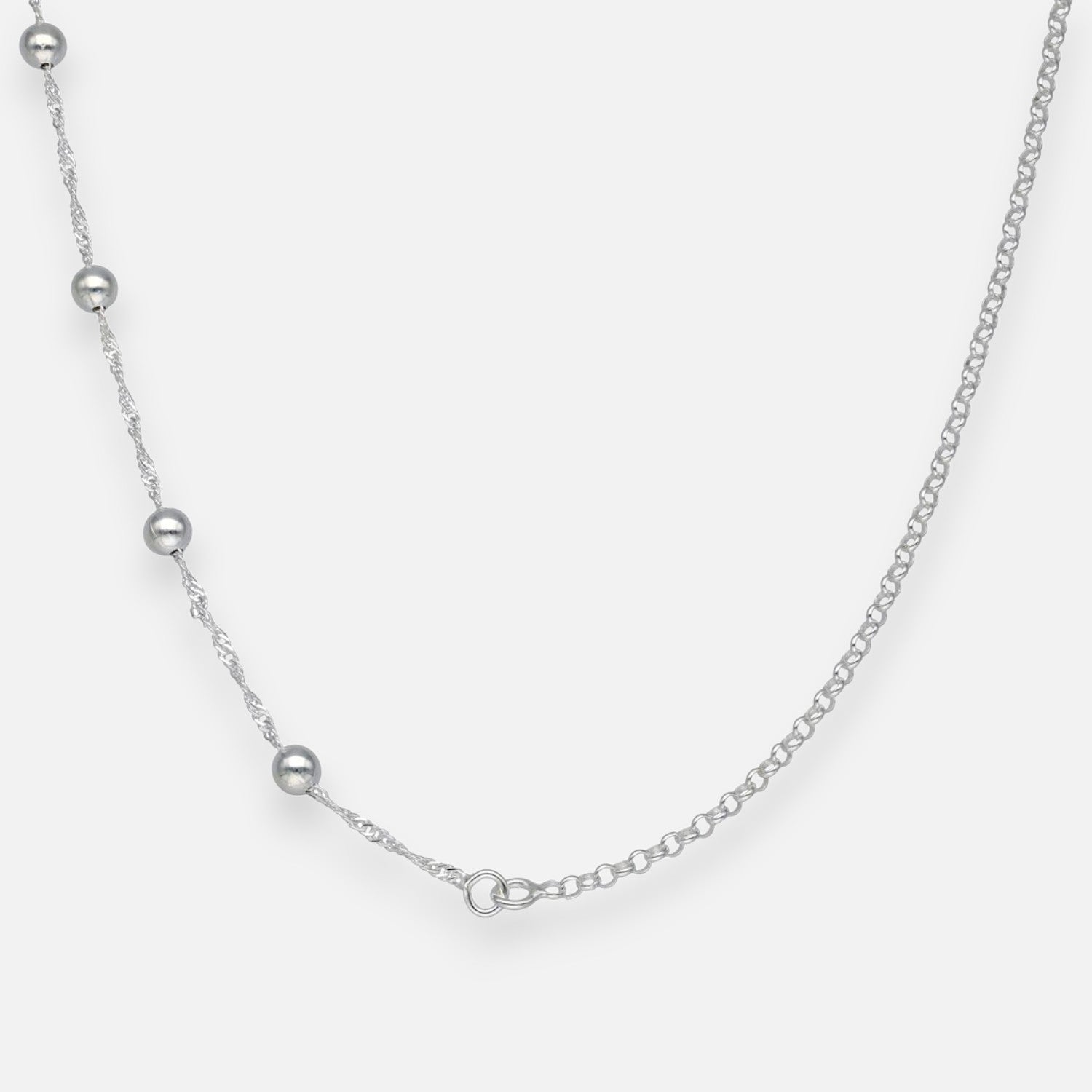 Collar Ajustable Choker Rolo Singapur Esferas