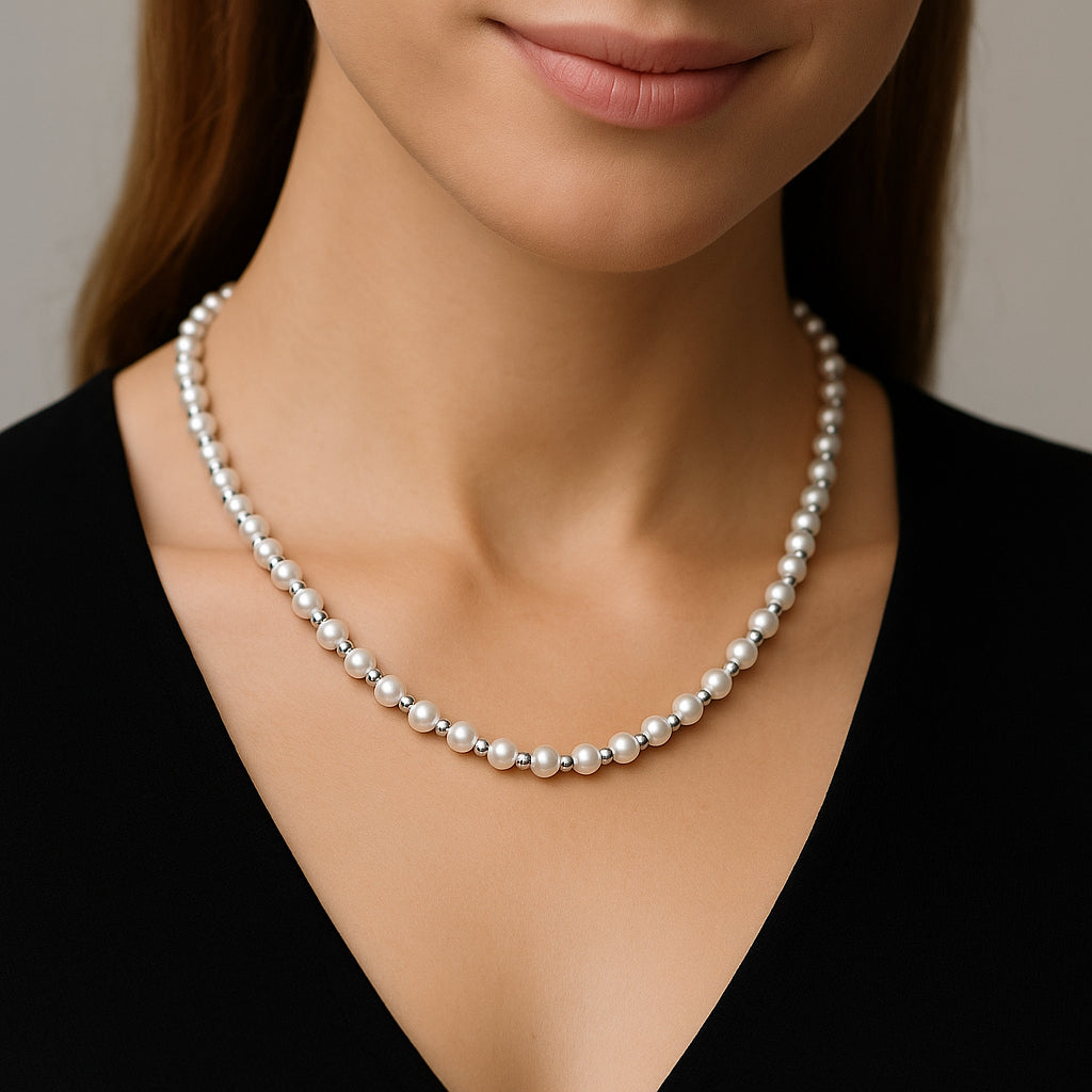 Collar Choker Madre Perlas Esferas