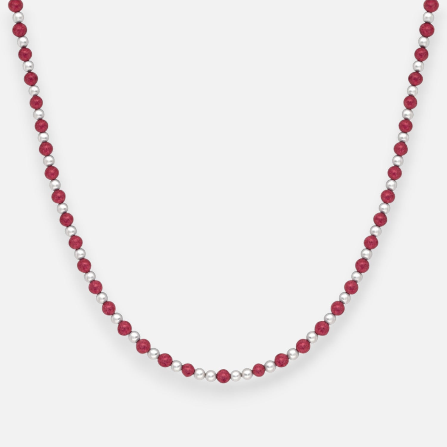 Collar Choker Ajustable Esferas Cristales Burdeo
