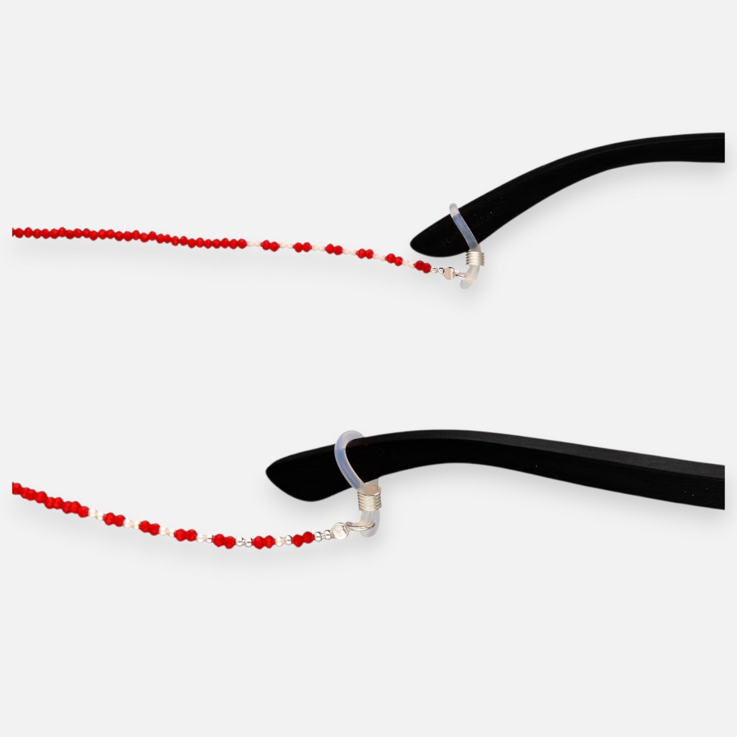 Sujetador de Lentes Esferas Cristales Rojo