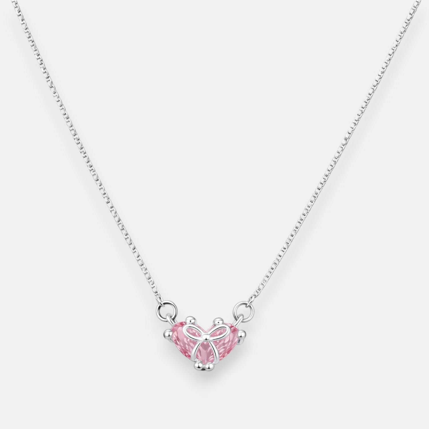 Collar Corazón Lazo Coquette Circones Rosa Francia