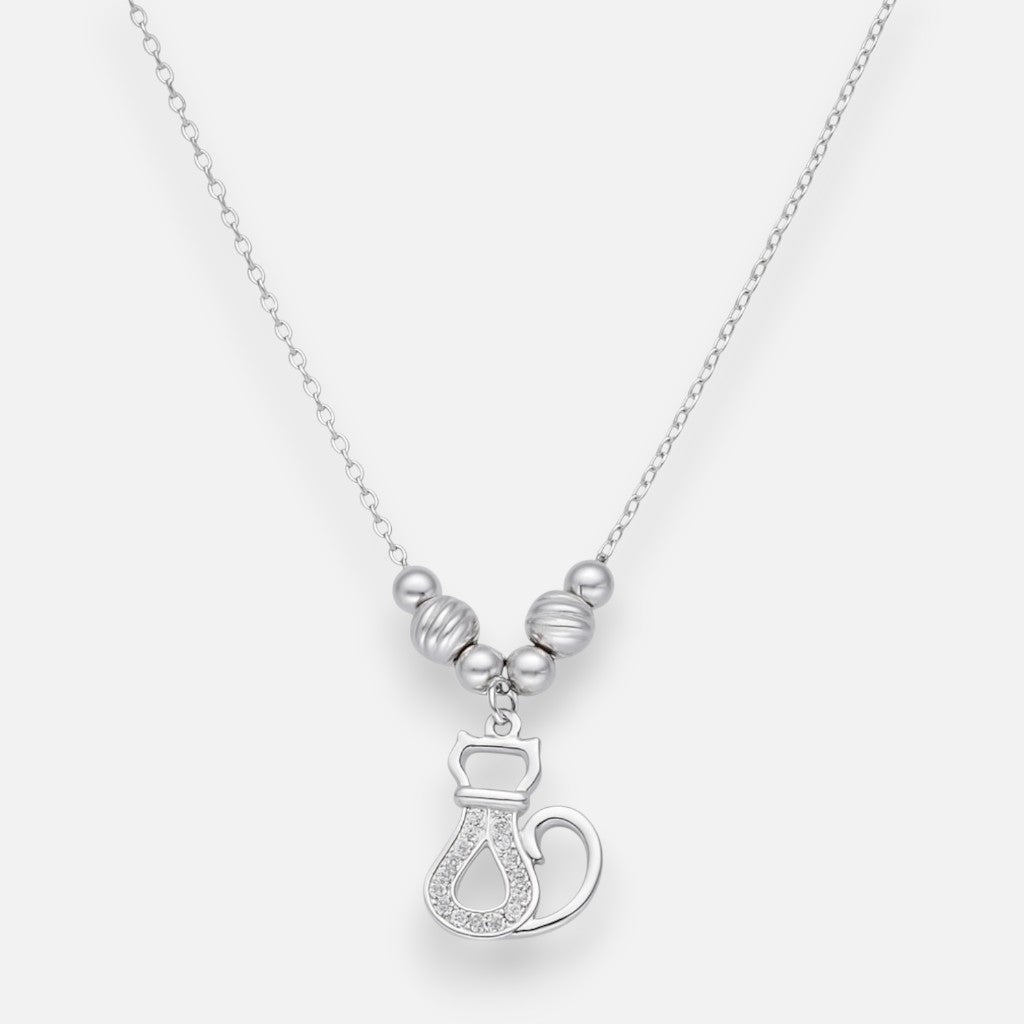 Collar Gatito Circones Esferas Facetadas