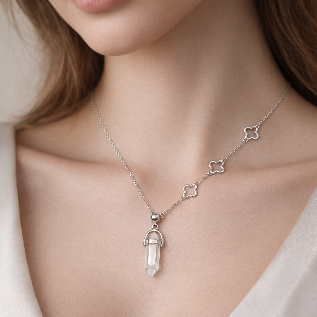 Collar Trébol de la Suerte Cuarzo