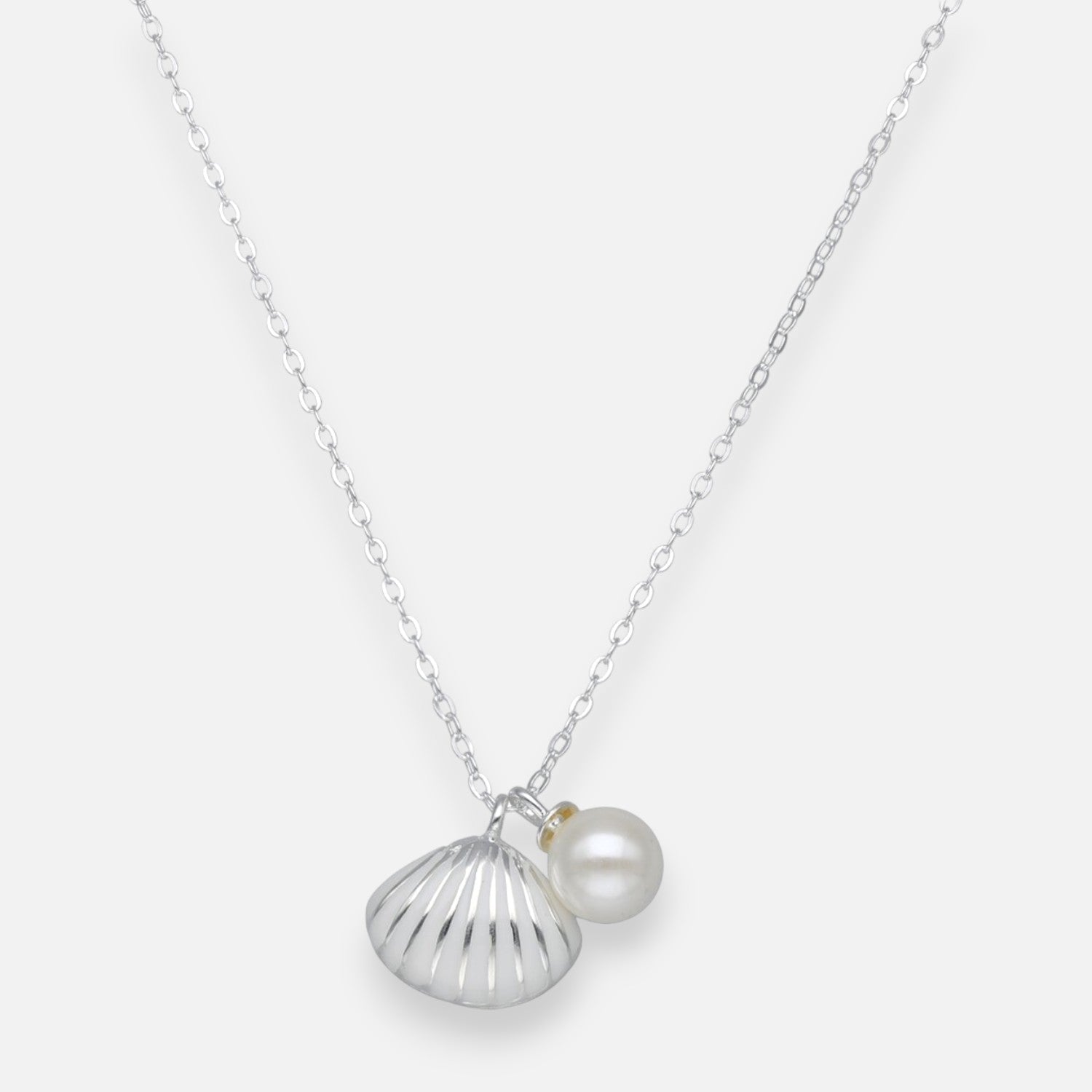 Collar Concha Esmaltada Perla