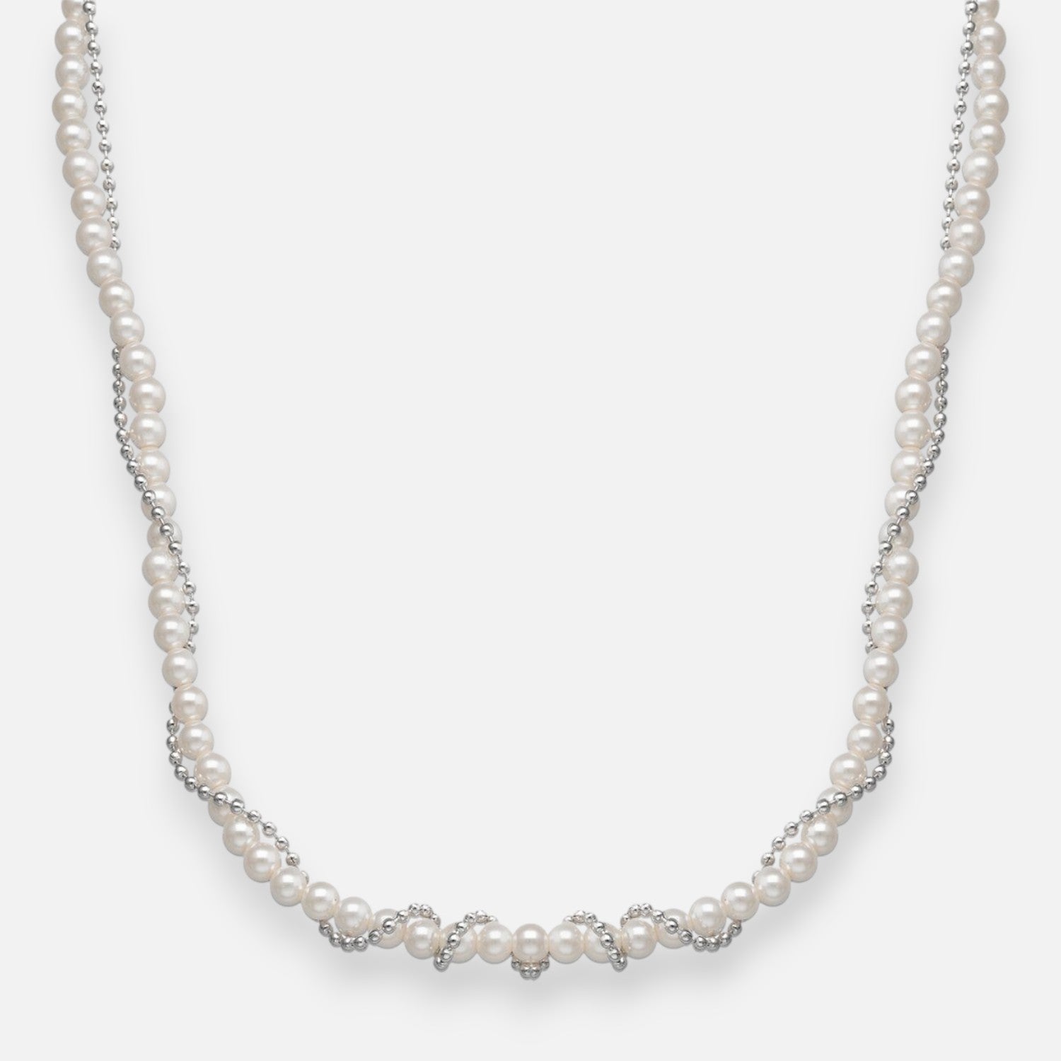 Collar Entrelazado Madre Perla Esferas