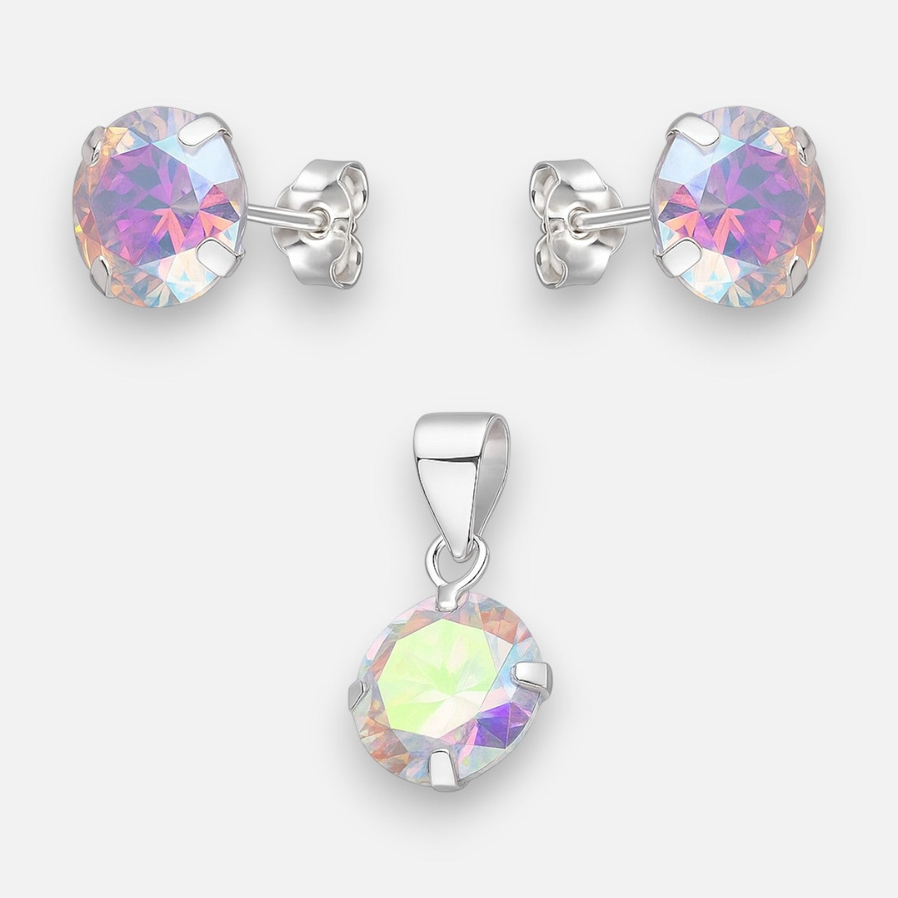 Conjunto Circón Tornasol 8 mm