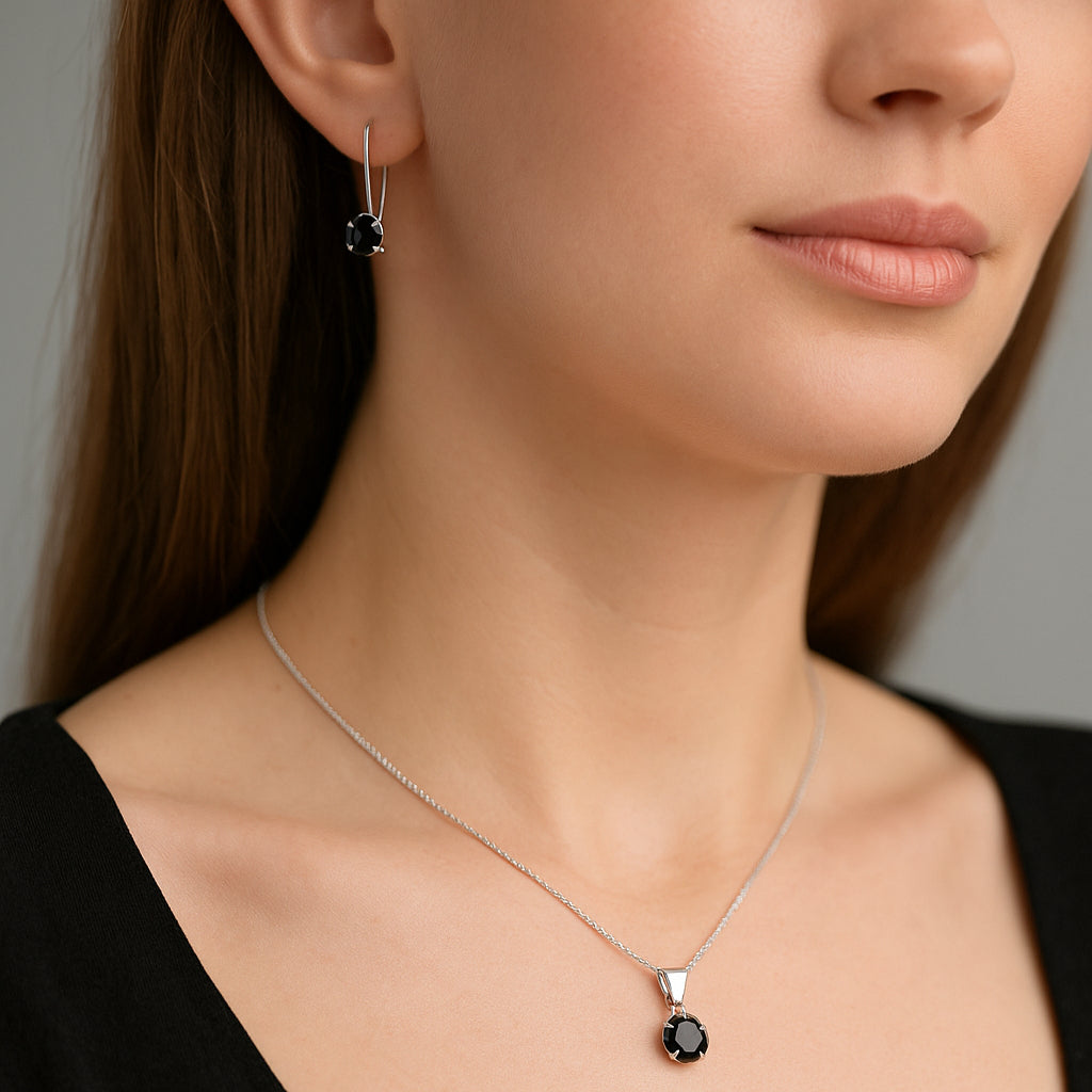 Conjunto Circón Ónix 6 mm