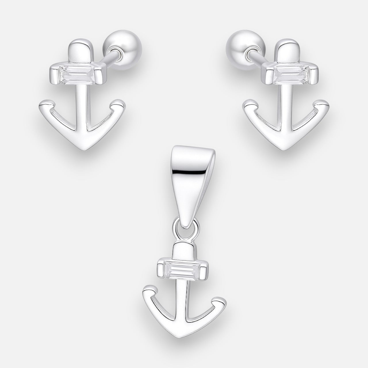 Conjunto con Tope Ancla Circón Baguette