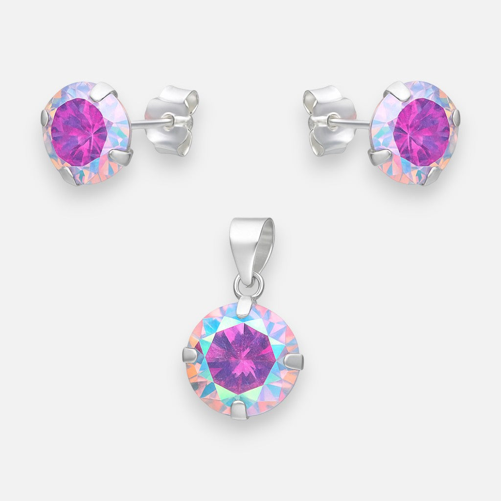 Conjunto Circón Tornasol 6x8 mm