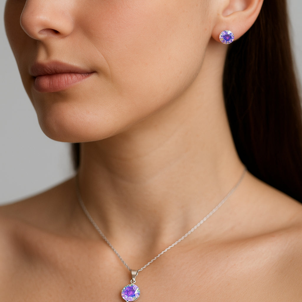 Conjunto Circón Tornasol 6x8 mm