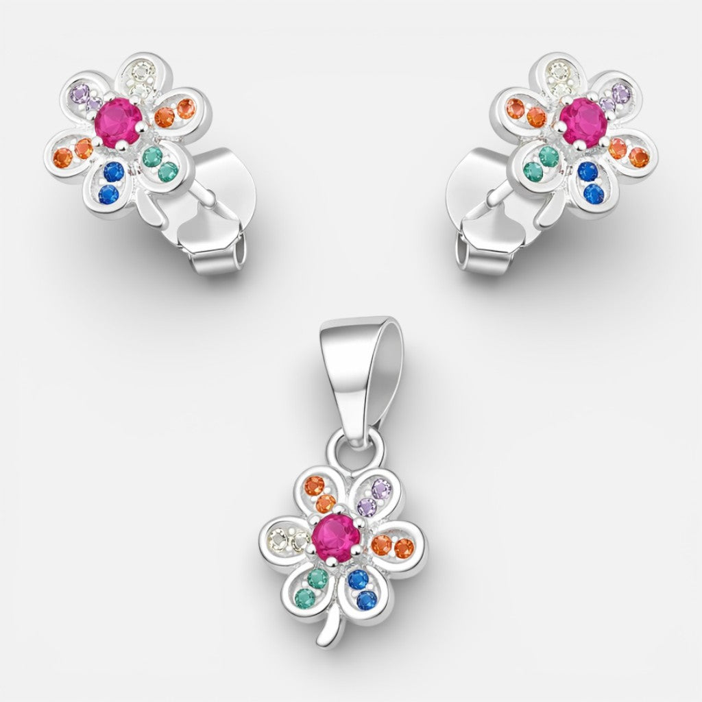 Conjunto Flor Circones Multicolor