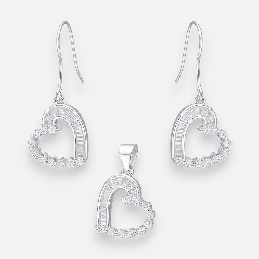 Conjunto Corazón Circones Baguette