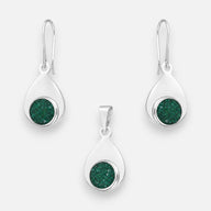 Conjunto Gota Piedra Picada Verde
