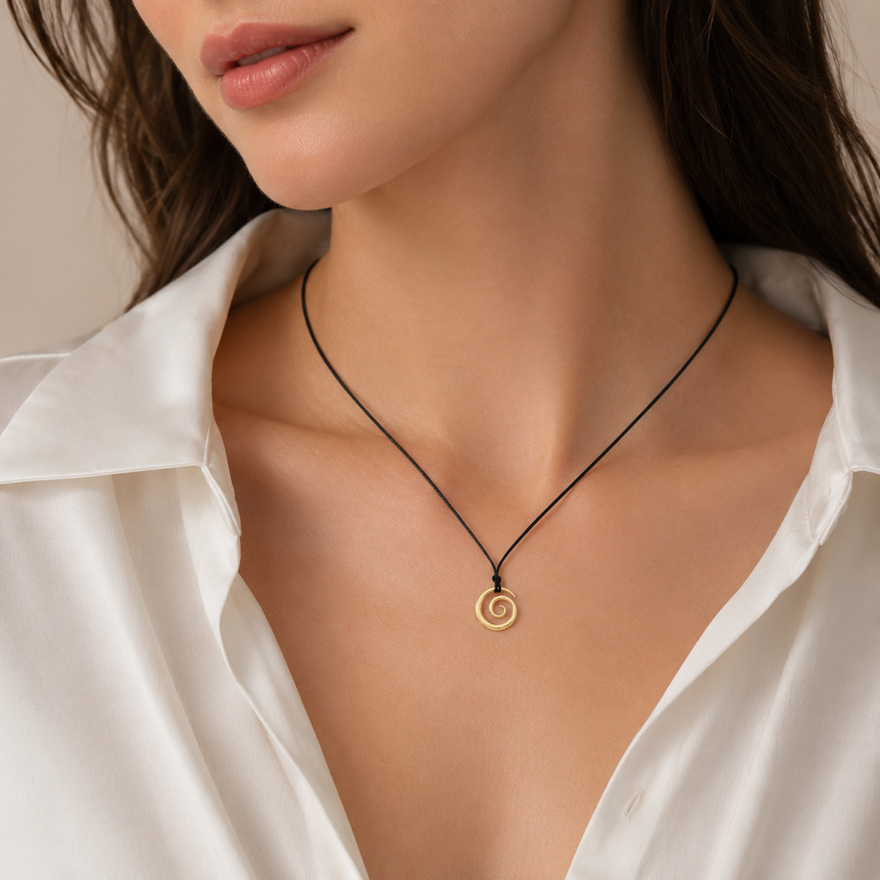 Collar Semi Cuero Espiral