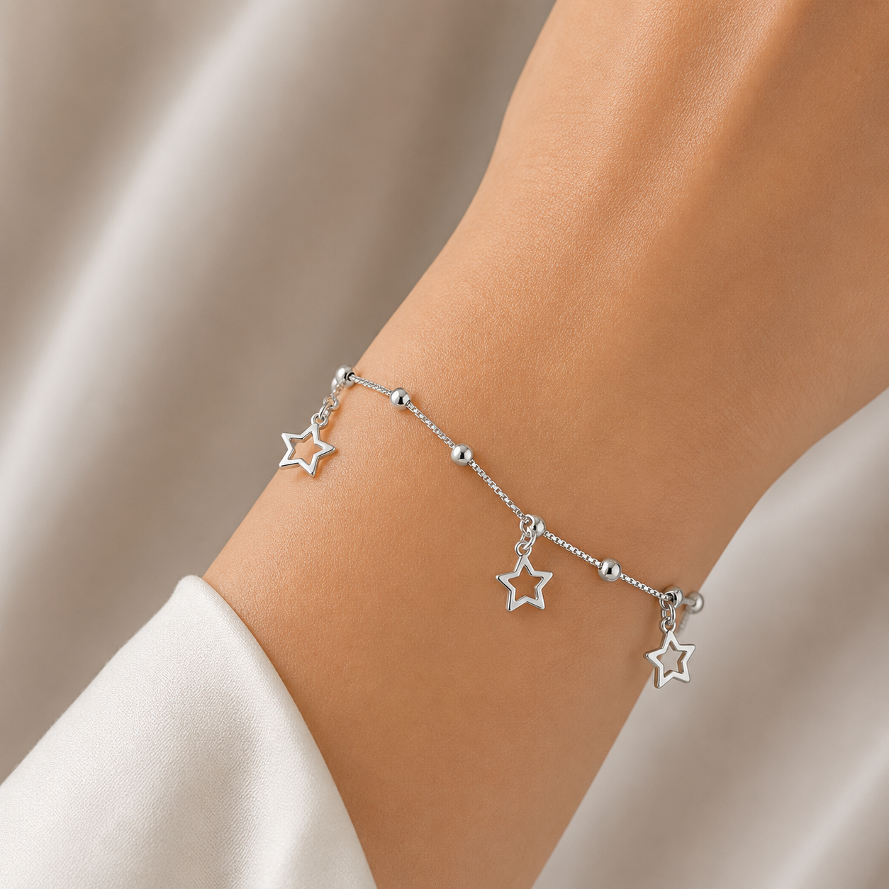 Pulsera Veneciana Esferas Estrellas