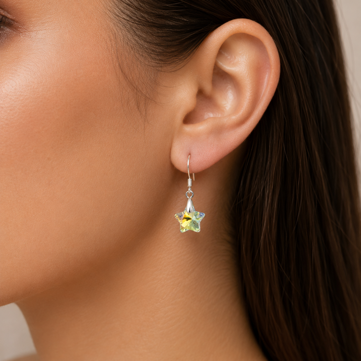 Aro Estrella Cristal Hecho con Swarovski® Tornasol