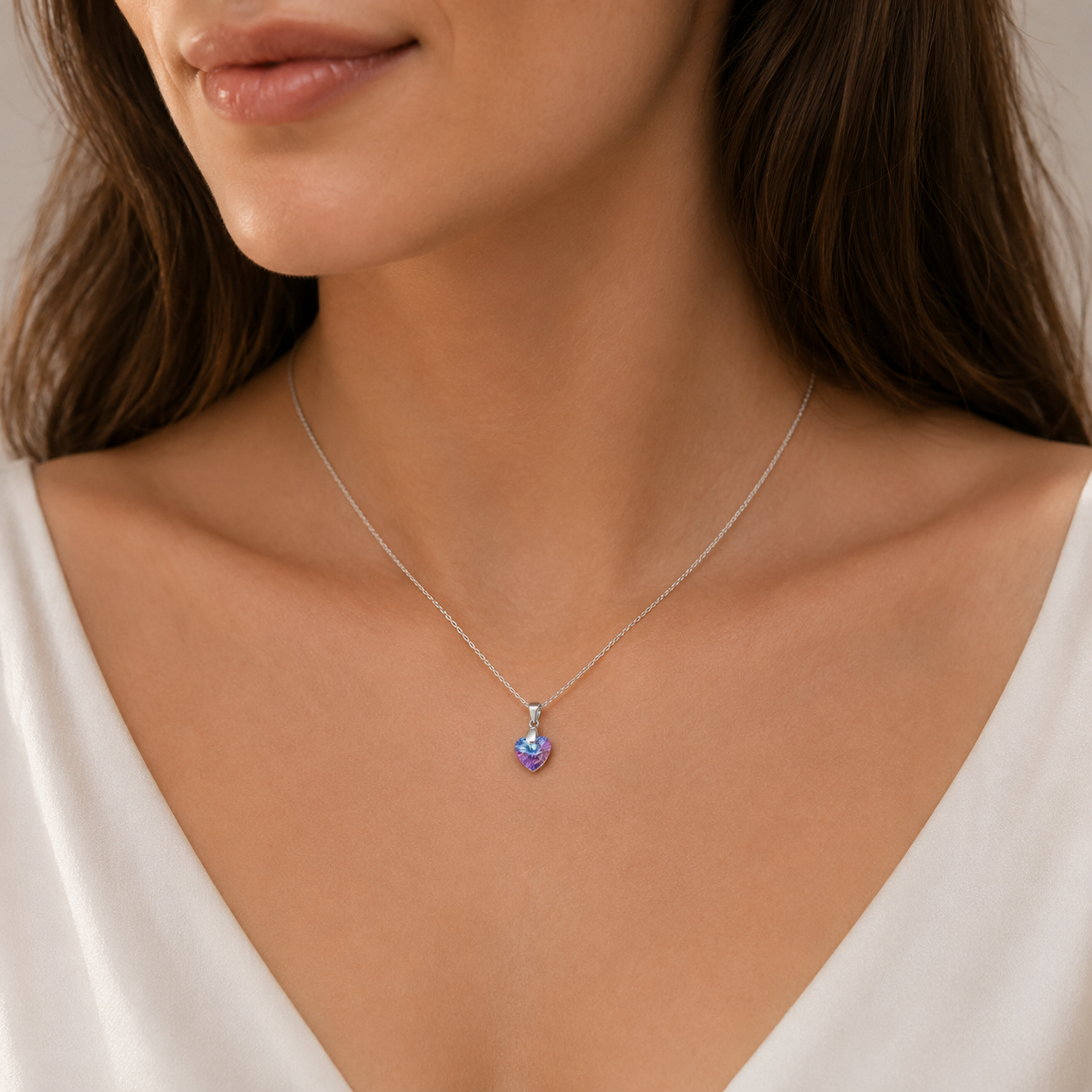 Colgante Corazón Hecho con Cristal Swarovski® Tornasol