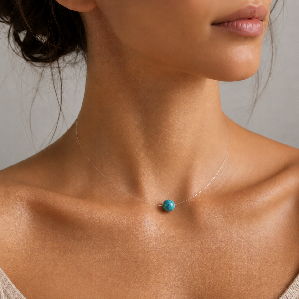 Collar Fantasma Esfera Turquesa