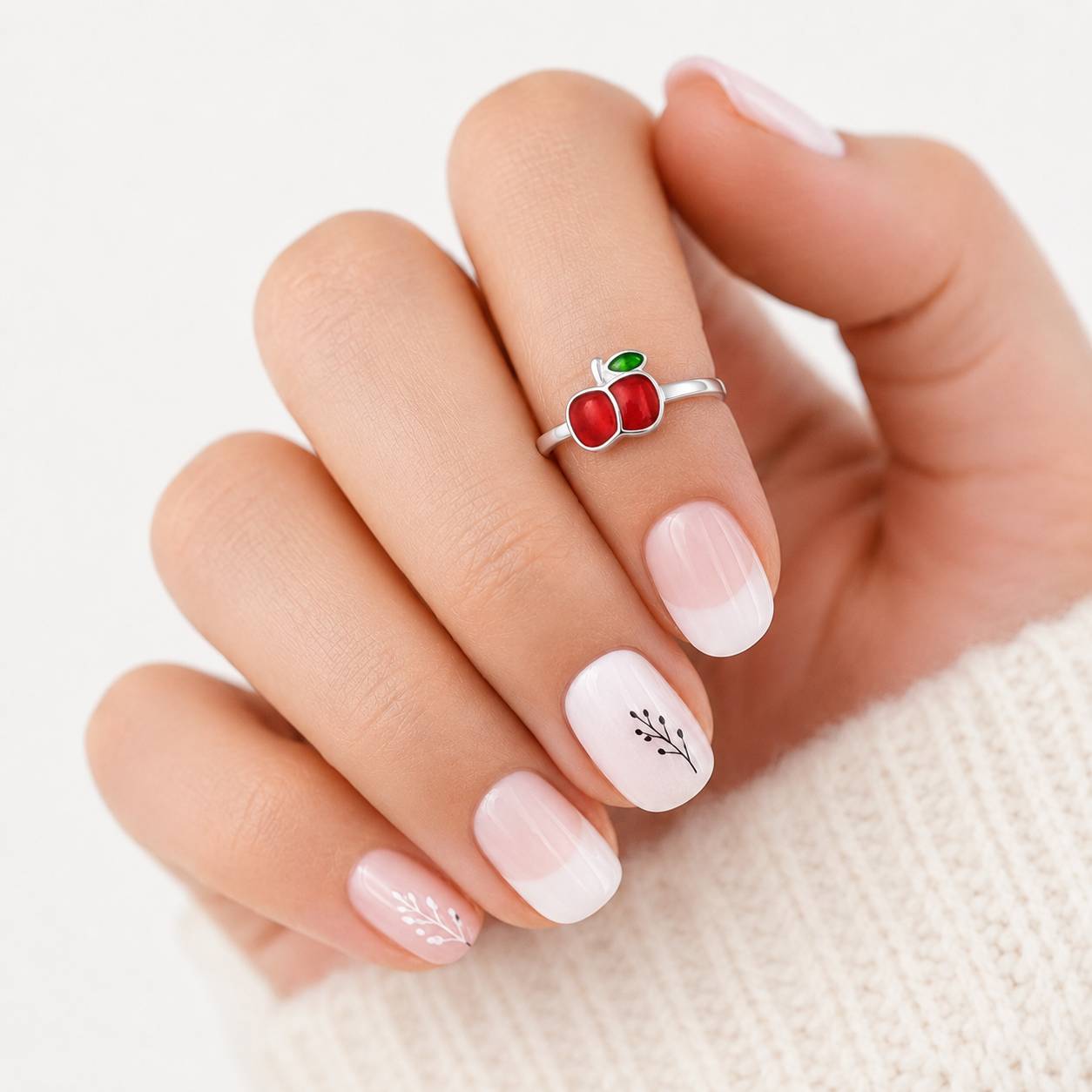 Anillo Ajustable Manzana Esmaltada