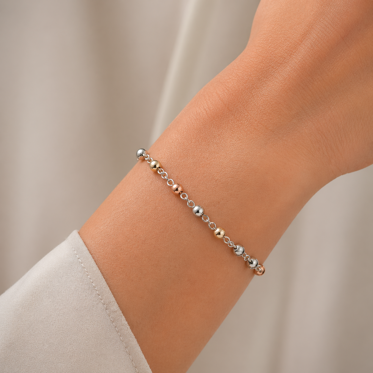 Pulsera Denario Esferas con Oro