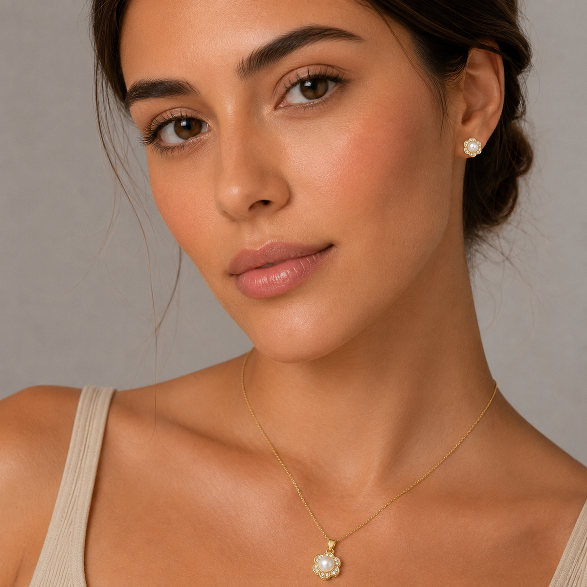 Conjunto Flor Perla Circones