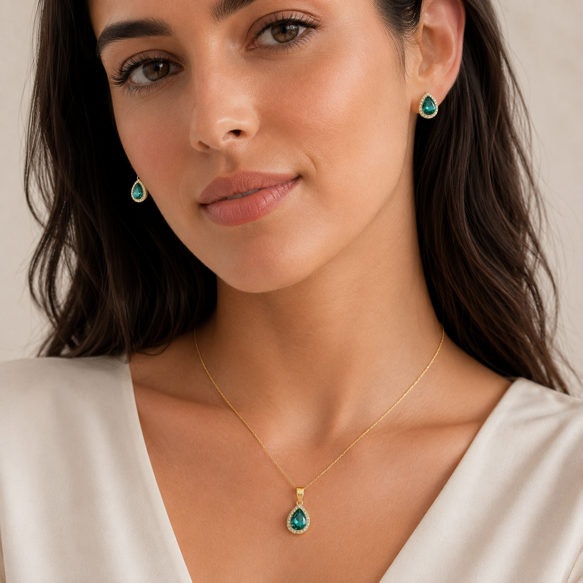 Conjunto Gota Circones Turquesa