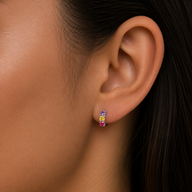 Argolla Huggie Circones Multicolor 10 mm