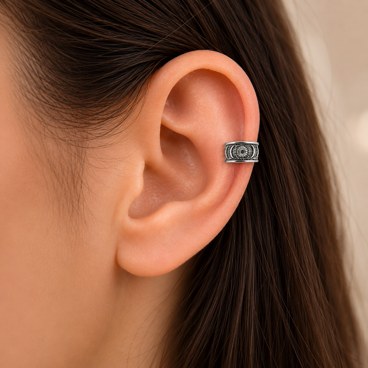 Aro Ear Cuff Media Luna Estrellas