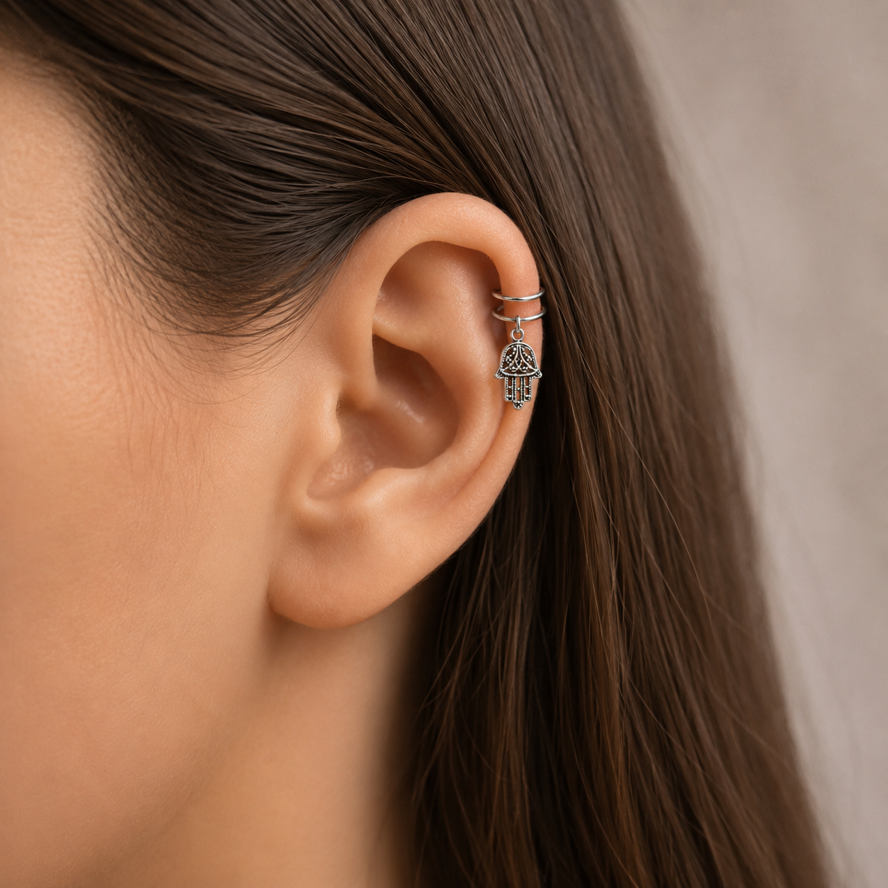 Aro Ear Cuff Mano de Fátima