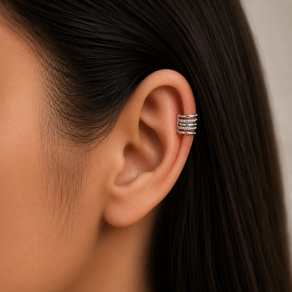 Aro Ear Cuff 5 Líneas Entorchado