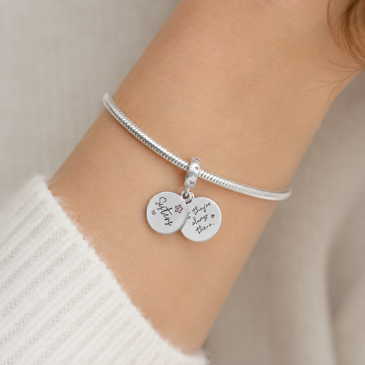 Colgante Charm Sisters Circones Rosa Francia
