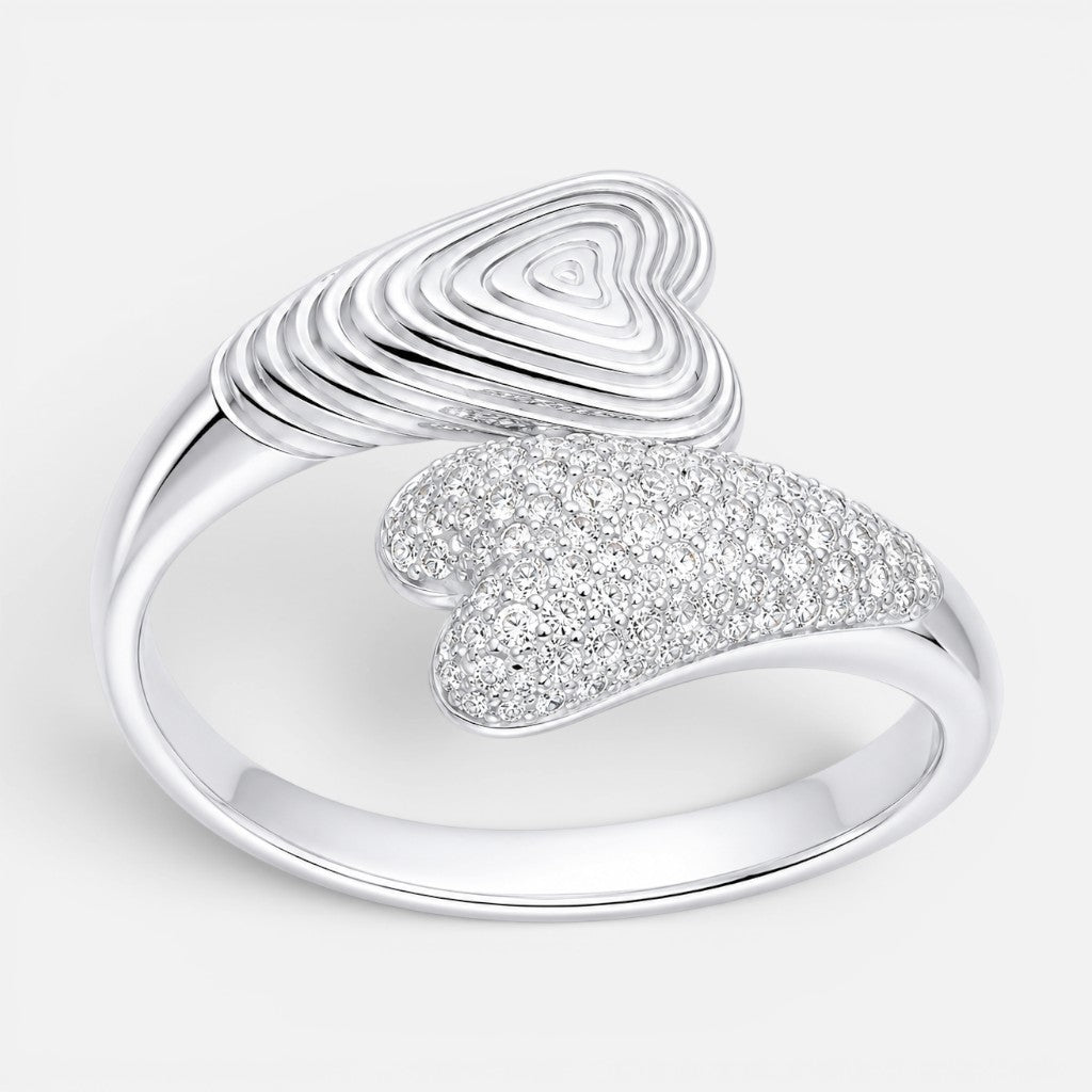 Anillo Ajustable Corazones Circones Pavé