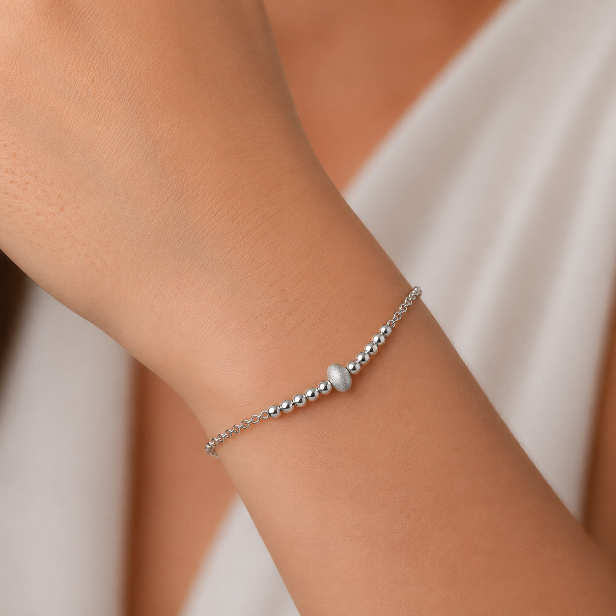 Pulsera Esferas Satinada y Lisas