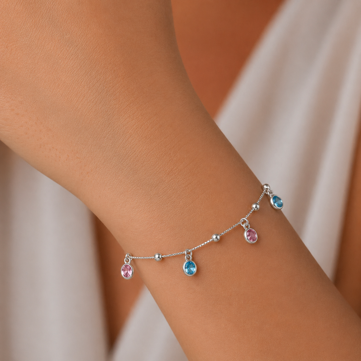 Pulsera Esferas Circones Multicolor