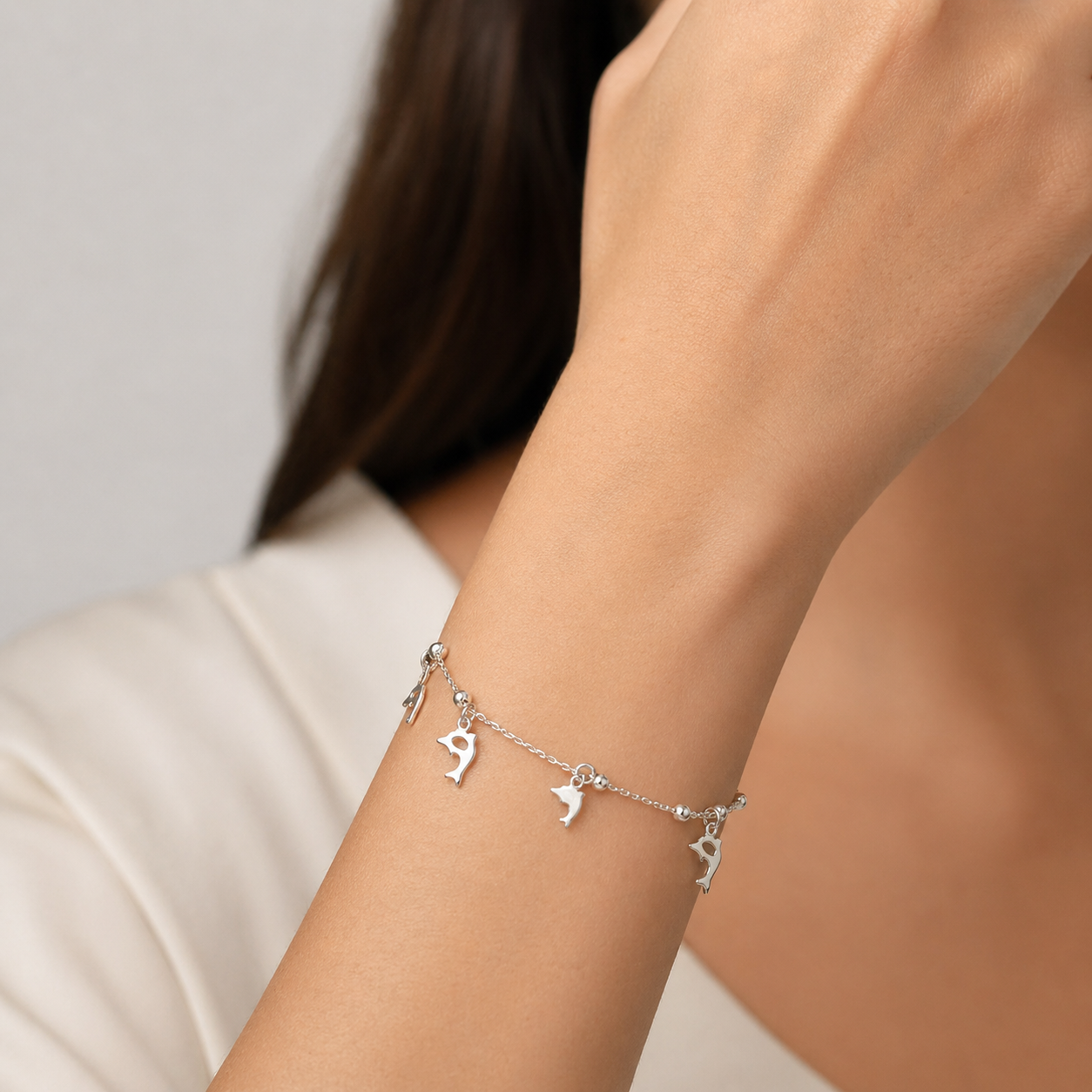 Pulsera Delfines y Esferas