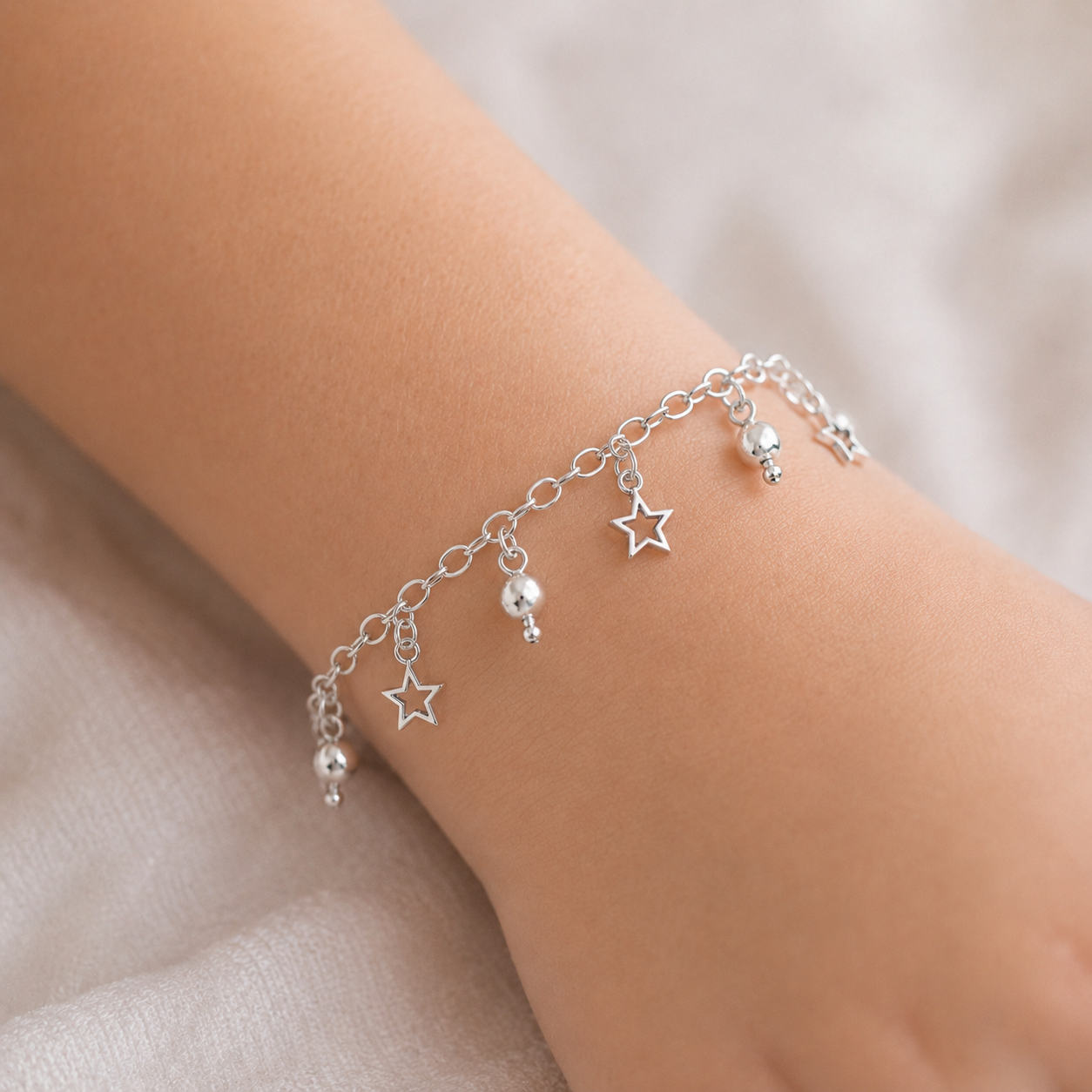 Pulsera Estrellas Esferas Facetadas