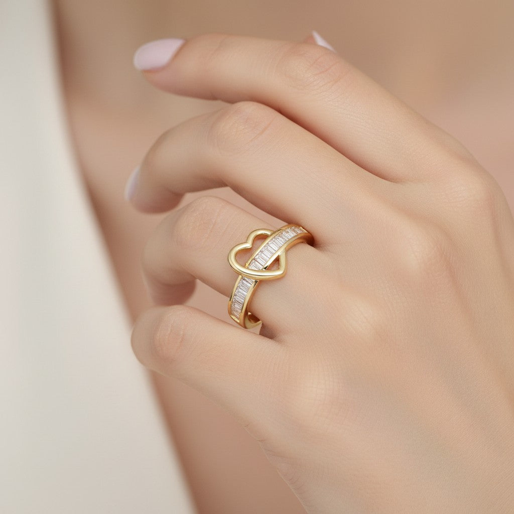 Anillo Cinturón Corazón Circones Baguette