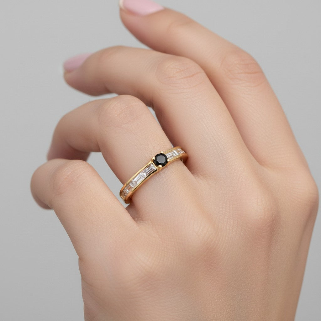 Anillo Circones Baguette Ónix