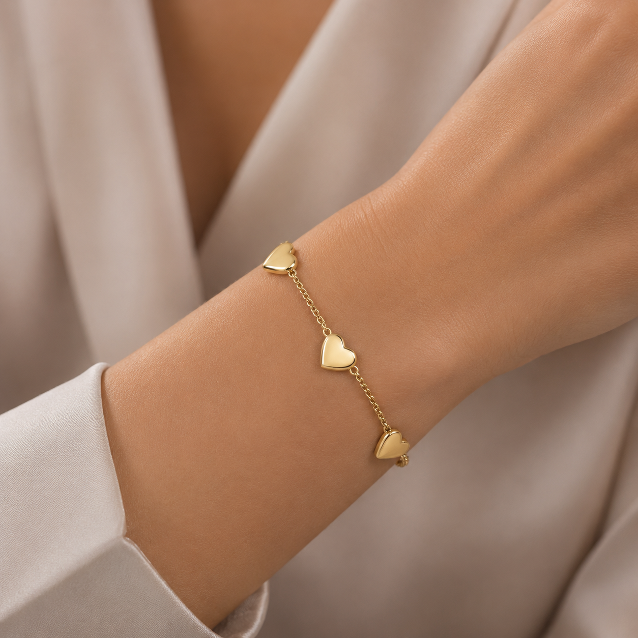 Pulsera Corazones Chunky