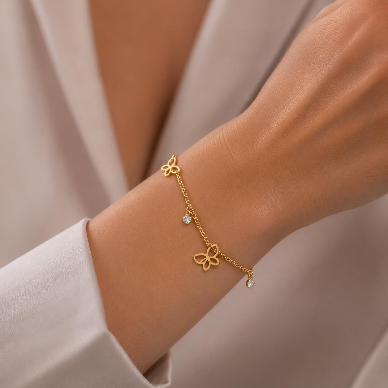 Pulsera Mariposas y Cristales